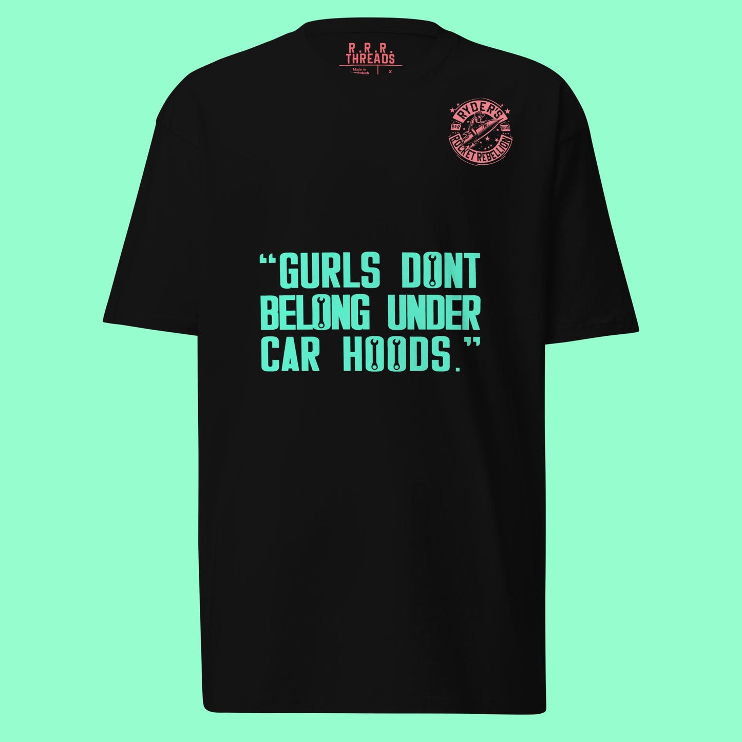 "Gearheadz" Retro Comic Ghoul Tee – Feminist Macabre Shirt (Black/Pink/Green)