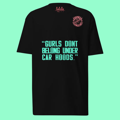 "Gearheadz" Retro Comic Ghoul Tee – Feminist Macabre Shirt (Black/Pink/Green)